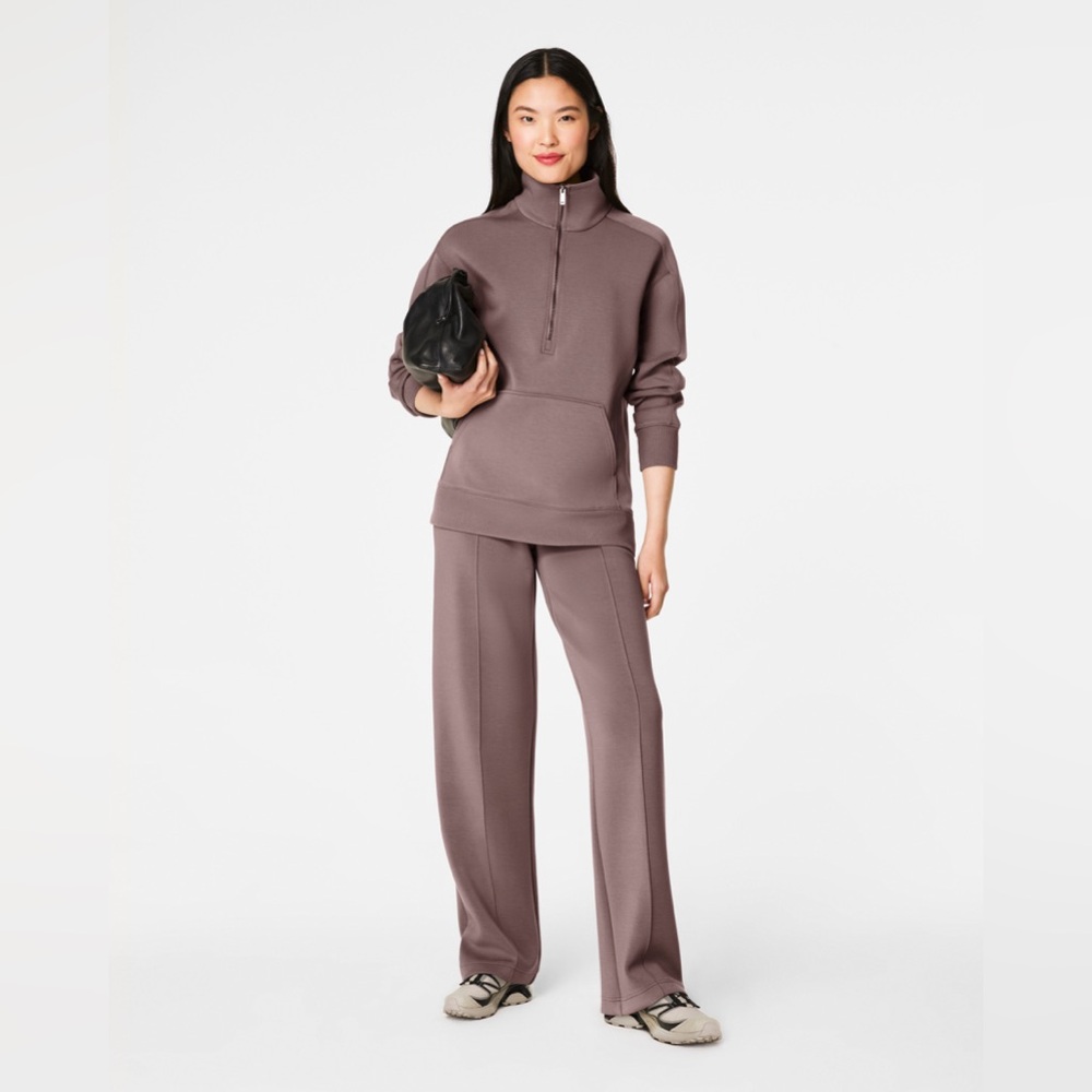 NWT Spanx AirEssentials Luxe Half Zip Tunic in Smoke